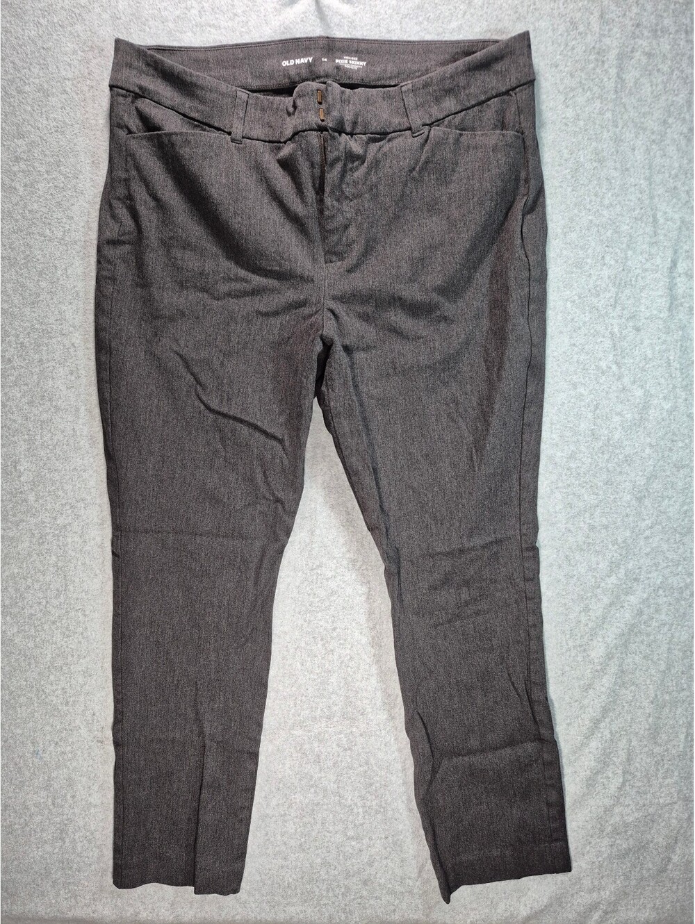 Old Navy Size 14 High Rise Pixie Skinny Pants Gray Stretch Ankle